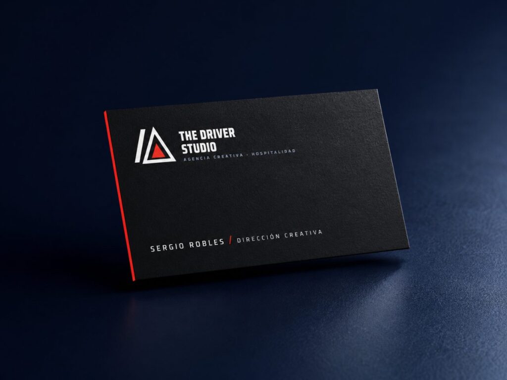 Tarjeta de presentación · exploración de marca The Driver Studio